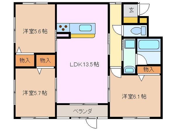 河原田駅 徒歩5分 1階の物件間取画像